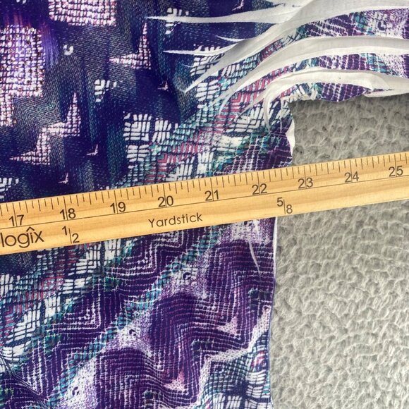 Chicos Top Womens 3 US Extra Large Purple 3/4 Sleeve Rhinestone V Neck Stretch - Picture 7 of 9